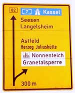 Abfahrt nach Herzog-Juliush&uuml;tte aus Richtung Goslar